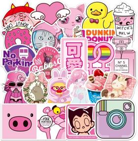 img 4 attached to 💖 100 PCS Cutie Pink Laptop Computer Vinyl Stickers - Waterproof Trendy Stickers for Teens Girls Boys - Water Bottle Sticker Pack for Laptops, Motorcycles, Bicycles, Skateboards, Luggage, Phones