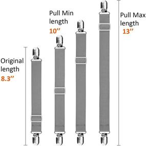 img 2 attached to Держатели для простыней ACEDÉCOR - держатели для простыней - держите простыни на месте с помощью эластичных ленточек с антискользящими зажимами, серого цвета.