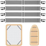 держатели для простыней acedécor - держатели для простыней - держите простыни на месте с помощью эластичных ленточек с антискользящими зажимами, серого цвета. логотип