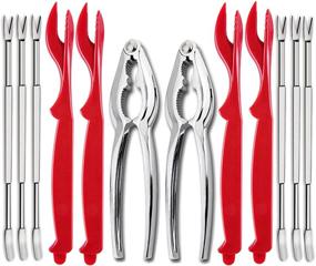 img 4 attached to 12-Piece Seafood Crackers and Picks Set - Ajmyonsp Lobster Crackers and Tools, Crab Leg Crackers & Forks Set - Dishwasher Safe, Nut Cracker Set