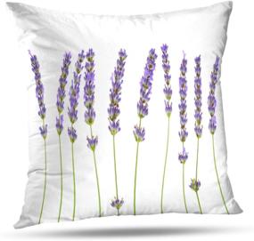 img 4 attached to 🌸 KJONG Lavender Flowers Throw Pillow Cover - White Lavender, Beautiful Beauty Bloom Blue Square Decorative Pillow Case - 18 x 18 Inch, Zippered Pillow Cover for Bedroom Living Room, 2 Sides Print (18X18)