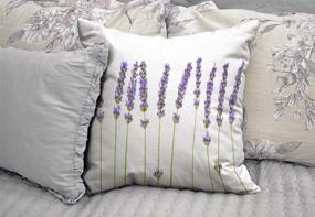 img 2 attached to 🌸 KJONG Lavender Flowers Throw Pillow Cover - White Lavender, Beautiful Beauty Bloom Blue Square Decorative Pillow Case - 18 x 18 Inch, Zippered Pillow Cover for Bedroom Living Room, 2 Sides Print (18X18)