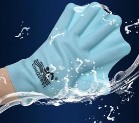 img 3 attached to OMDD Silicone Webbed Swimming Gloves: Enhance Swim Training with Aqua Fit & Full Finger Design for Unisex Kids - 2PCS