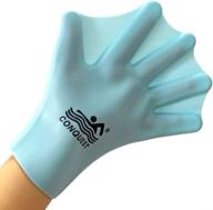 omdd silicone webbed swimming gloves: enhance swim training with aqua fit & full finger design for unisex kids - 2pcs logo