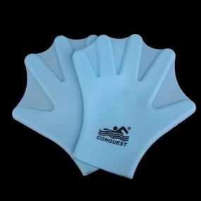 img 1 attached to OMDD Silicone Webbed Swimming Gloves: Enhance Swim Training with Aqua Fit & Full Finger Design for Unisex Kids - 2PCS