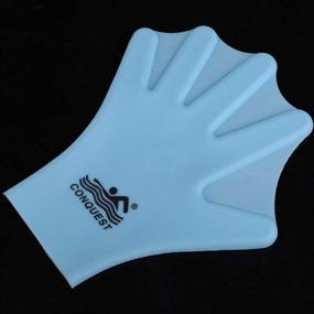 img 2 attached to OMDD Silicone Webbed Swimming Gloves: Enhance Swim Training with Aqua Fit & Full Finger Design for Unisex Kids - 2PCS