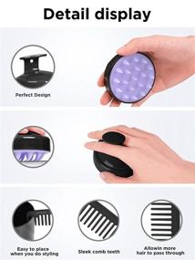 img 3 attached to 💆 HEETA 3Pcs Vent Styling Brush, Hair Shampoo Brush for Dry & Wet Hair, Detangling Hair Comb Set, Silicone Scalp Massager, Blow Dryer Brush for Women Men Kids with Wavy Curly Thick Long Short Hair (Black)