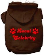 🐶 mirage pet products local celebrity pet hoodies in brown - x-small/size 8: screen print style! логотип