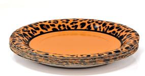 img 3 attached to 🐆 Leopard Print Party Supplies Tableware Set - 24 Plates, Cups & 50 Napkins for Cheetah Jungle Safari Animal Adventure - Perfect for Baby Showers, Birthdays & More!