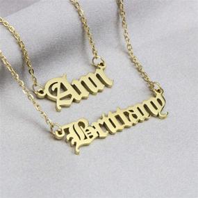 img 1 attached to 🎁 Personalized 18K Gold Plated Old English Name Necklace - Over 800 Names in Stock! Ideal Monogram Jewelry Gift for Women on Christmas, Birthdays, and More - JoycuFF