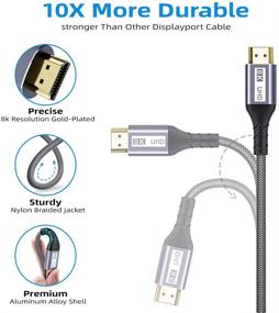 img 1 attached to Yurnero Кабель HDMI 2.1 на 10 футов - Поддержка разрешений Ultra HD 8K@60Hz и 4K@120Hz с пропускной способностью 48 Гбит/c 🔌 Высокая скорость, поддержка 3D и аудиообратного канала - Совместимость с Fire TV, PS5, PS4, PS3, ПК