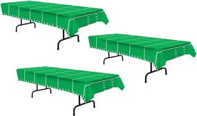 img 2 attached to 🏈 3-Piece Game Day Football Tablecovers, 54x108 inches, Green and White by Beistle