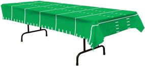 img 1 attached to 🏈 3-Piece Game Day Football Tablecovers, 54x108 inches, Green and White by Beistle