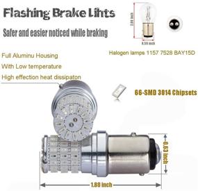 img 3 attached to 🚦 iBrightstar Newest 9-30V Flashing Strobe Blinking Brake Lights: Upgrade Your Tail Brake Stop Lights with Brilliant Red LED Bulbs 1157 2057 2357 7528 BAY15D Replacement