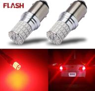 🚦 ibrightstar newest 9-30v flashing strobe blinking brake lights: upgrade your tail brake stop lights with brilliant red led bulbs 1157 2057 2357 7528 bay15d replacement logo