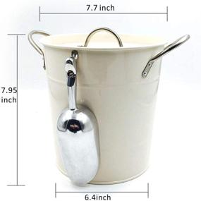 img 1 attached to 🍾 PENGKE 4L Cream White Metal Double Walled Ice Bucket Set With Lid, Scoop - Ideal for Champagne Wine Beer Whisky Bottles & Drinks