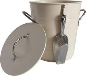 img 3 attached to 🍾 PENGKE 4L Cream White Metal Double Walled Ice Bucket Set With Lid, Scoop - Ideal for Champagne Wine Beer Whisky Bottles & Drinks