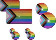 🌈 rainbow pride flag vinyl decal set - curb-n-sign 8 pcs, reflective lgbtq+ sticker for car window bumper, mobile, laptop, water bottle, lgbtq + community flag logo