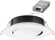 🔆 lithonia lighting wf4 adj led 90cri mw m6 - ultra thin round trim with adjustable gimbal wafer downlight, 4-inch, matte white - switchable color temperature: 30k, 40k, 50k логотип