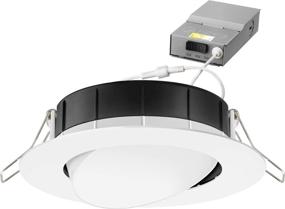 img 1 attached to 🔆 Lithonia Lighting WF4 ADJ LED 90CRI MW M6 - Ultra Thin Round Trim with Adjustable Gimbal Wafer Downlight, 4-Inch, Matte White - Switchable Color Temperature: 30K, 40K, 50K