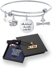 img 3 attached to 🎓 M MOOHAM Graduation Bracelet - Inspirational 2021 Graduation Gifts for Her, Senior Class of 2021 High School College Graduation Jewelry for Women, Girls, Friends, Daughters