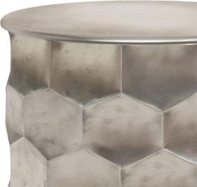 img 1 attached to 🏺 SIMPLIHOME Whitney Contemporary Metal Storage Side Table: Antique Silver Finish, Fully Assembled for Living Room and Bedroom