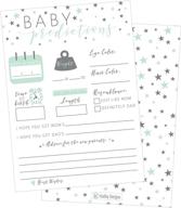 🌟 50 mint stars baby shower advice and prediction cards - new parent message book, mom & dad card, gender neutral shower party favors logo