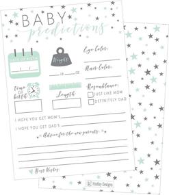 img 4 attached to 🌟 50 Mint Stars Baby Shower Advice and Prediction Cards - New Parent Message Book, Mom & Dad Card, Gender Neutral Shower Party Favors