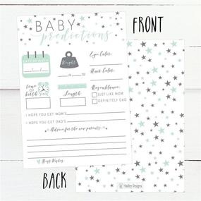 img 3 attached to 🌟 50 Mint Stars Baby Shower Advice and Prediction Cards - New Parent Message Book, Mom & Dad Card, Gender Neutral Shower Party Favors