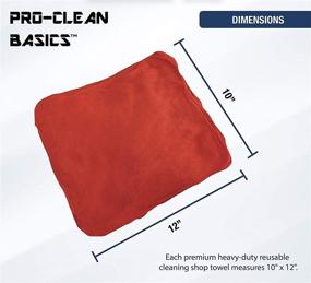 img 1 attached to 🧻 Premium Heavy Duty Reusable Cleaning Shop Towels | Pro-Clean Basics 21841 - Commercial Grade, 100% Cotton, Red | Pallet of 12,000 | 10x12