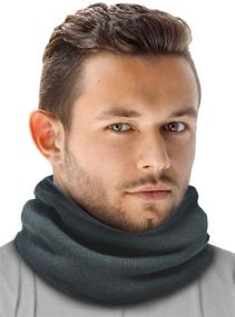 img 4 attached to 🧣 Men's Dual Layered Neck Warmer Scarves: Winter Weather Accessories