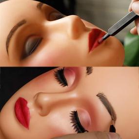 img 3 attached to HAIREALM Eyelash Flat Practice Head Manikin Cosmetology Mannequin Doll Face Head Makeup Head with Table Clamp Holder Included, Model AMT01P