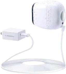 img 4 attached to 🔌 LANMU Погодозащищенный наружный сетевой кабель с адаптером Quick Charge 3.0 для Arlo Pro/Pro 2/Go/Security Light