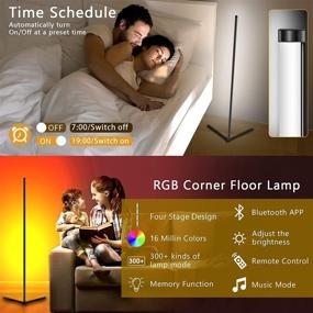 img 2 attached to 🌈 Lashahope LED Floor Lamp: Color Changing Corner Lamp with Bluetooth App & Remote Control for Living Room Décor, Music Sync & Dimmable Lighting Modes