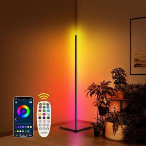 img 4 attached to 🌈 Lashahope LED Floor Lamp: Color Changing Corner Lamp with Bluetooth App & Remote Control for Living Room Décor, Music Sync & Dimmable Lighting Modes