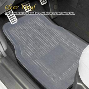 img 1 attached to 🔴 All Weather Floor Mats - Premium Universal 4 Piece Car Interior Protection: Vaygway Rubber Clear Car Plastic Rug - Heavy Duty Weather Resistant Mats