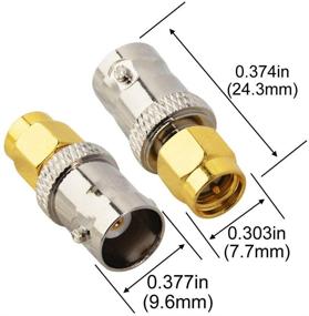 img 2 attached to 🔌 BOOBRIE 2-пакет разъемов соединителя SMA мужской - BNC женский низких потерь для RF антенн, беспроводных LAN устройств, коаксиального кабеля, WiFi, радиостанций Ham/Handheld, сканеров, SDR