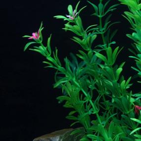 img 2 attached to 🌿 Tacobear 20-дюймовое искусственное пластиковое зеленое аквариумное растение для подводного мира - реалистичные водные растения