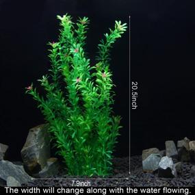 img 1 attached to 🌿 Tacobear 20-дюймовое искусственное пластиковое зеленое аквариумное растение для подводного мира - реалистичные водные растения
