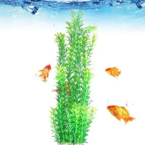 img 3 attached to 🌿 Tacobear 20-дюймовое искусственное пластиковое зеленое аквариумное растение для подводного мира - реалистичные водные растения