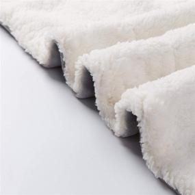 img 2 attached to 🔥 Warm and Cozy Nanpiper Sherpa Blanket: Reversible Velvet Plush Fleece/Wool Like Twin Bed Blanket for Winter (Light Grey, 60"x80")