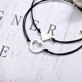 img 2 attached to 👩 KINGSIN Mother Daughter Bracelets Set: Matching Heart Wish Bracelets for Memorable Mom-Daughter Bonding