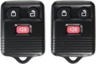 enhance vehicle security: black replacement pair of three button keyless entry remotes for ford vehicles logo