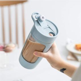 img 2 attached to 🔵 EQURA Protein Powder Mixer Shaker Cup 22 oz: Electric Portable Bottle for Coffee, BPA Free, USB Rechargeable, Milk Vortex Mixing Shakes Cups (BLUE)