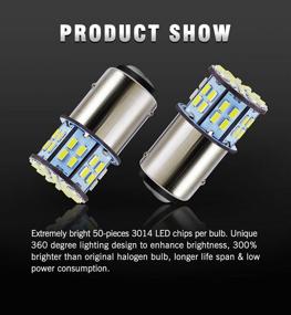 img 3 attached to 🔆 Antline 1157 BAY15D 7528 2057 2357 LED Bulbs White 10-Packs: Super Bright 3014 50-SMD LED Replacement for 12V RV, Camper, Car, Trailer, Boat: Backup Reverse, Tail Brake, Turn Signal Lights