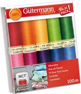 🧵 gutermann sew-all colorful set: 10 x 100m polyester thread reels for versatile sewing projects logo