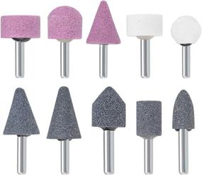 img 3 attached to 💎 Versatile 10Pcs uxcell Abrasive Stone Points Set with 6mm Shank for Precise Grinding and Polishing