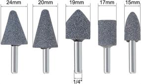 img 1 attached to 💎 Versatile 10Pcs uxcell Abrasive Stone Points Set with 6mm Shank for Precise Grinding and Polishing