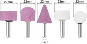 img 2 attached to 💎 Versatile 10Pcs uxcell Abrasive Stone Points Set with 6mm Shank for Precise Grinding and Polishing