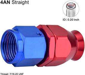 img 1 attached to 🔵 EVIL ENERGY Straight PTFE Hose End for PTFE E85 Fuel Line - Fitting Adapter in Blue & Red (2 PCS)